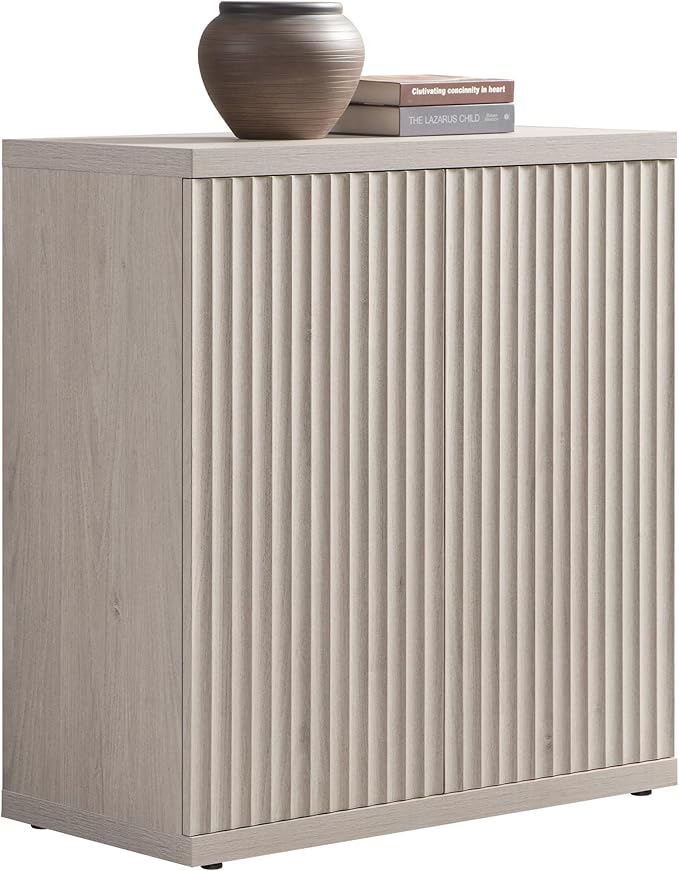 SICOTAS Buffet Cabinet with Storage Accent Sideboard Modern Credenza with Doors & Shelves Fluted Media Console Mid Century Coffee Bar Table for Living Room Kitchen Dining Room Hallway