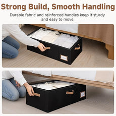 StorageWorks Under Bed Storage Bins, 10'' Underbed Storage Containers with Lid, 77L Clothes Organizer for Bedding, Blankets, Sweaters, Shoes, 2-Pack