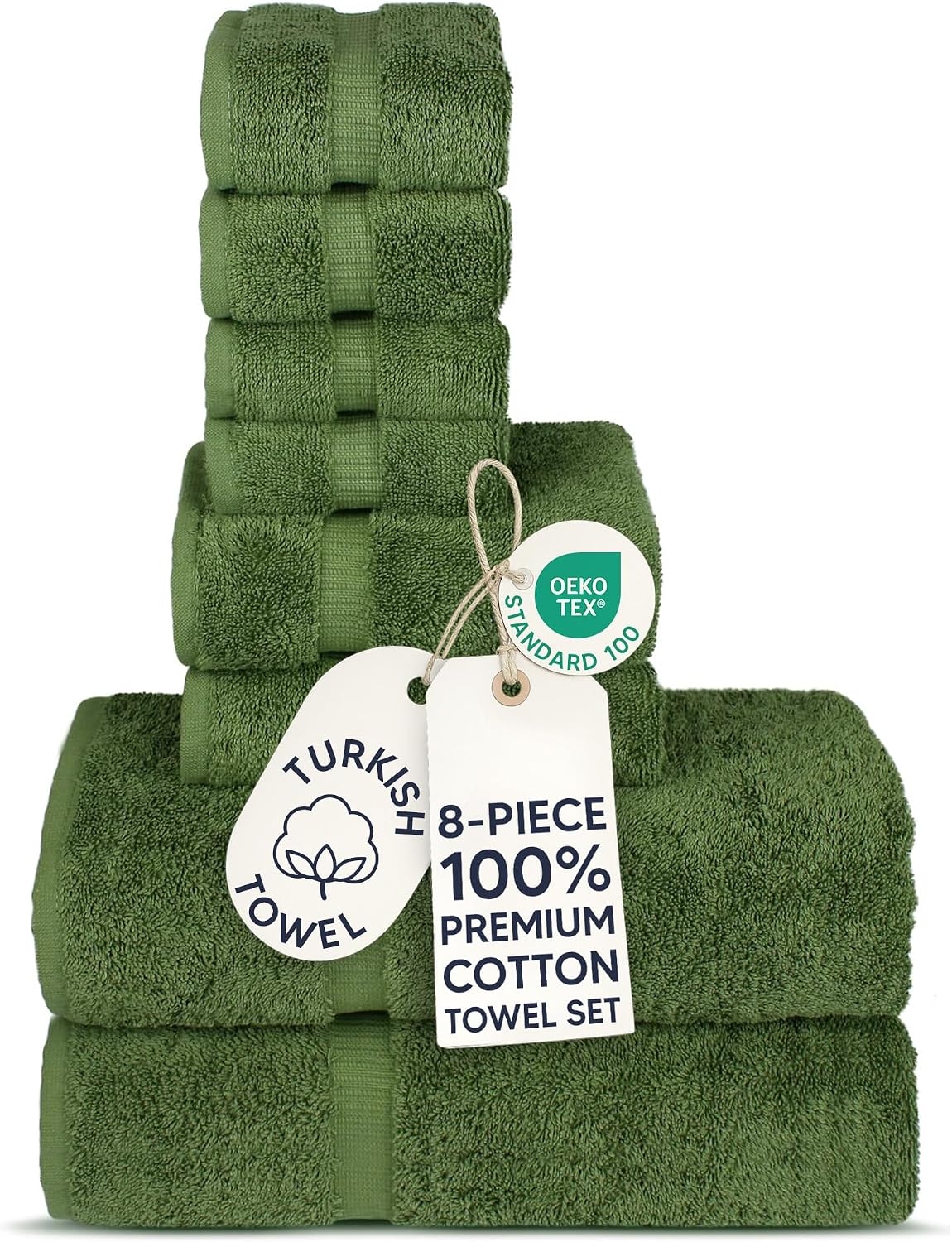 Chakir Turkish Linens 4 Piece Bath Towel Set, 100% Cotton Luxury Turkish Towels for Bathroom, Soft Absorbent Bath Towels, 27 x 54 Inches, Gray