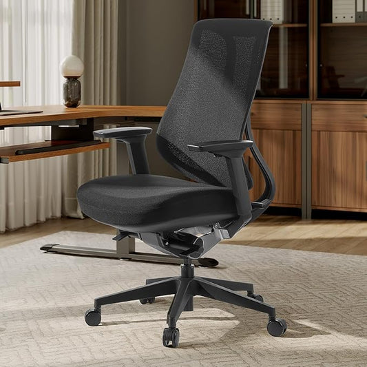 EUREKA ERGONOMIC Lira Office Chair, Ergonomic Desk Chair with 3D Armrests, Adjustable Seat Depth, Mesh Computer Chair with Lumbar Support for Home Office(Black)