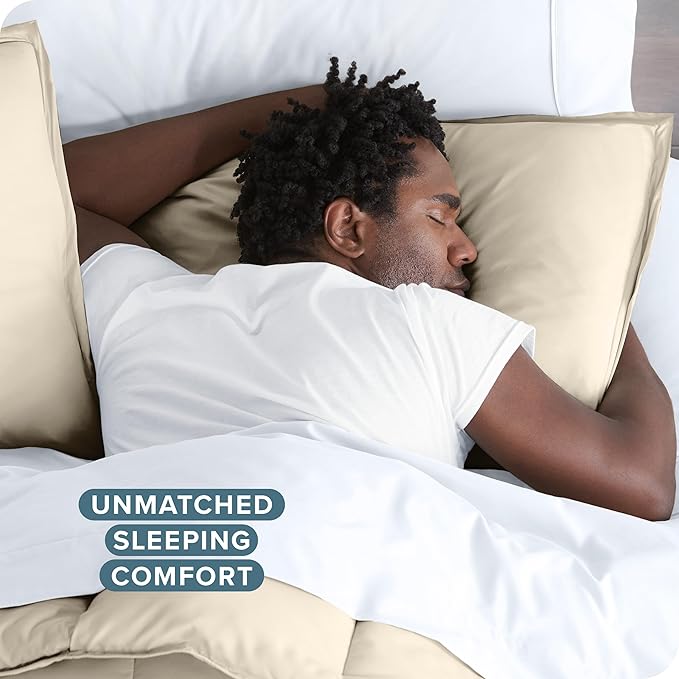 Bare Home Bedding Duvet Cover Oversized Queen - Premium 1800 Super Soft Collection - Lightweight, Cooling - Soft Breathable Bedding Duvet Cover (Oversized Queen, Sand)