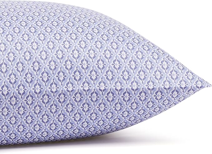 Amazon Basics Lightweight Super Soft Easy Care Wrinkle Free Microfiber 3 Piece Bed Sheet Set with 14-Inch Deep Pockets, Twin, Blue Damask, Printed, Kids, Men & Women Bedding (Pack of 4) AmazonBasics