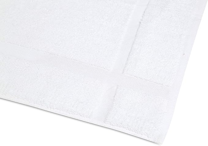 GOLD TEXTILES 12 Pack New Cotton Blend Economy White Hotel Bath Mat Towel (18x25 Inches) Light Weight Quick Drying & Machine Washable - Hotel Supplies Shower Bath Mat Towel