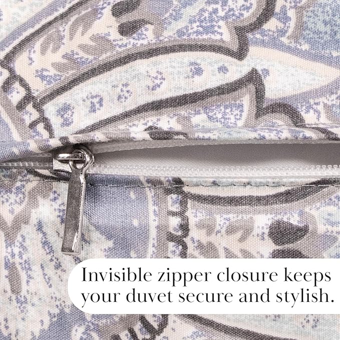 Southshore Fine Living, Inc. Boho Paisley Duvet Cover Set, Twin/XL – Premium Microfiber Bedding, Easy Care – Includes 1 Twin Duvet Cover and 1 Sham, Machine Washable, Pure Melody Aqua