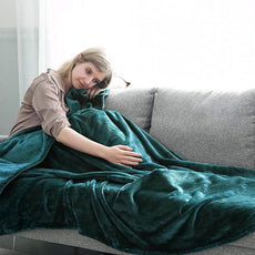 IR Imperial Rooms Fleece Blanket 12 Pack Twin Size 60 x 80 Inches - Super Soft Fluffy Throw Blanket for Sofa and Bed - Warm and Cozy Lightweight 400 GSM Microfiber Bed Throws Blankets (Twin, Emerald)