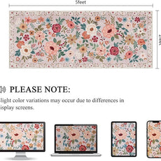 DUKINO 2x5 Runner Rug for Hallway, Washable Kitchen Floral Runner Rug with Non Slip Backing, Low Pile Soft Boho Carpet for Kitchen, Hallway, Entryway, Laundry, Bedroom, Beige