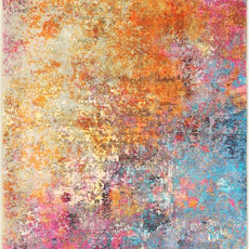 Lahome Modern Abstract Area Rug - 3x5 Washable Kitchen Rugs Colorful Bedroom Rug Non Slip Entryway Rugs, Rainbow Contemporary Indoor Floor Accent Carpet for Kitchen Sink Living Bathroom Doorway