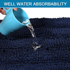 H.VERSAILTEX Bath Rugs for Bathroom Non Slip Bath Mats Extra Thick Chenille Striped Bath Rug Runners 47