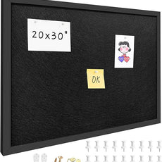 20x30 Inch Cork Board for Wall Hanging with Linen, Bulletin Board with Push Pins, Mounted Memo Message Board for Home Office Decor, Dorm Room Essentials, Classroom Organization