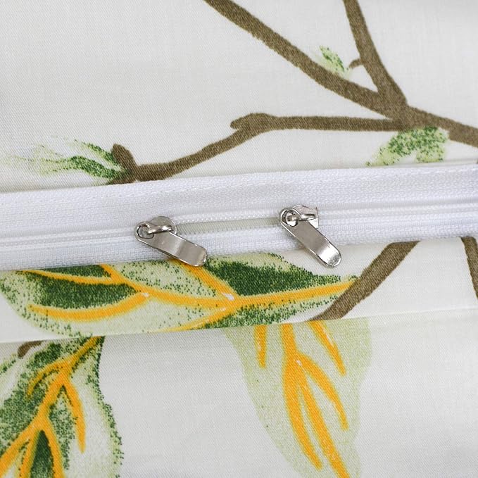 FADFAY White Floral Duvet Cover Set 100% Cotton Farmhouse Bedding with Hidden Zipper Closure 3 Pieces, 1duvet Cover & 2pillowcases,King/California King Size