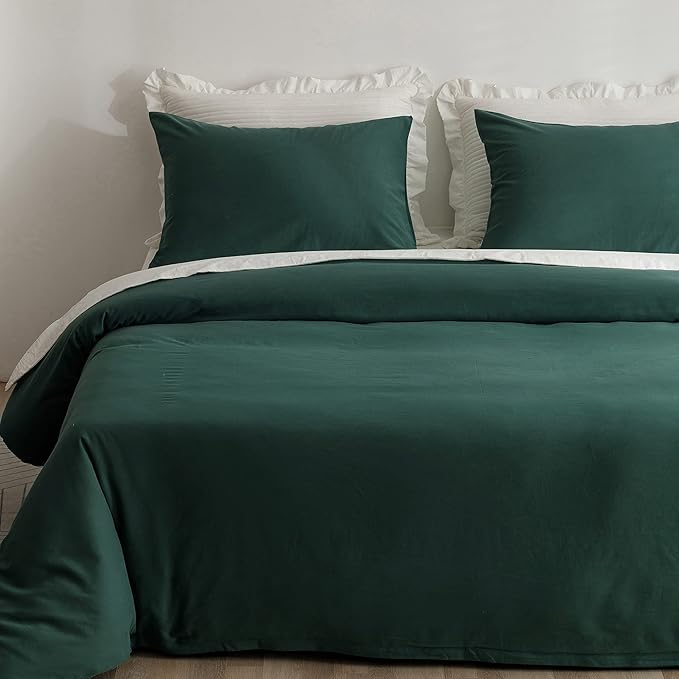 HeimenAogo Egyptian Cotton Duvet Cover Set California King, Ultra Soft and Breathable Comforter Cover with Zipper Closure, High Thread Count Long Staple Cotton Blanket Cover 3Pcs, Silver Pine