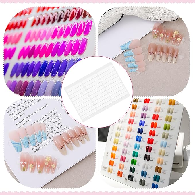 6 Sheets Double Sided Nail Tape, Adhesive Removable Double Sided Tape, Clear Press on Salon Supplies Accessories for Nail Art Tips