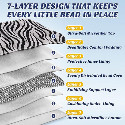 anfie Weighted Lap Pad 2 Pounds, Weighted Blanket Kids(20"*30") Cooling Blanket for Sleeping,Weighted Throw Blanket for Travel Indoor Outdoor (White Zebra)