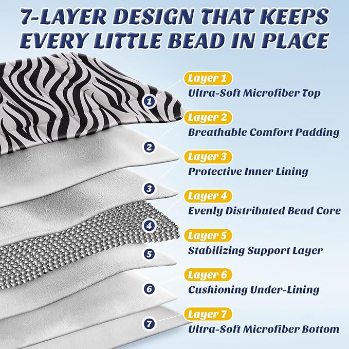 anfie Weighted Blanket Kids (36"x48" 5lbs) Weighted Blanket Cooling Blanket for Sleeping,Throw Size Breathable Blanket with Premium Glass Bead(White Zebra)