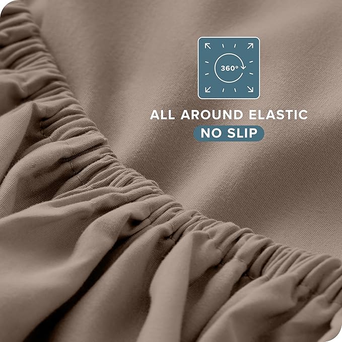 Bare Home King Sheet Set - Luxury 1800 Ultra-Soft Microfiber King Bed Sheets - Double Brushed - Deep Pockets - Easy Fit - 4 Piece Set - Bedding Sheets & Pillowcases (King, Taupe) BareHome