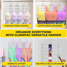 1 Pack Closet-Organizers-and-Storage,6 Tier Tank-Top-Hangers-Space-Saving,Closet-Organizer,Non-Slip Hanging Sport Bras Holder,Dorm-Room-Essentials-for-College-Students-Girls Camisoles Swimsuits Dress