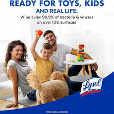 Lysol Disinfectant Wipes, Multi-Surface Antibacterial Cleaning Wipes, For Disinfecting and Cleaning, Lemon and Lime Blossom, Pack of 4 (Packaging may vary)