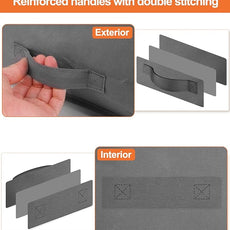 punemi Under Bed Storage Containers, 4 Pack Large Soft Foldable Storage Bags with Clear Top for Blankets, Comforters, Sheets, Wrapping Paper, Water-Resistant Inner Layer, 20x40x7.5 in, Gray