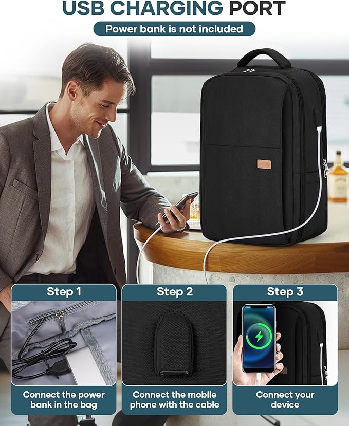 suwasp Vacuum Backpack Travel with Pump, mochila de viaje compresion al vacio for Women Men, Large Storage Vacuum Bags for Travel Backpack Personal Item Carry On Backpacks Flight Approved, Black
