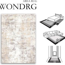 2x3 Washable Area Rug Beige Grey Abstract Entryway Kitchen Throw Rug Neutral Modern Non Slip Soft Low Pile Small Carpet for Bathroom Living Room Bedroom