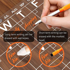 Acrylic Magnetic Dry Erase Board Calendar for Fridge, Clear Monthly and Weekly Planner Whiteboard for Refrigerator, w/ 8 Colors Markers, 15