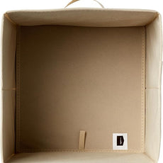 Amazon Basics Collapsible Fabric Storage Cubes Organizer with Handles, Sturdy, Beige, 10.5-x-10.5-x-11-inch, Pack of 6