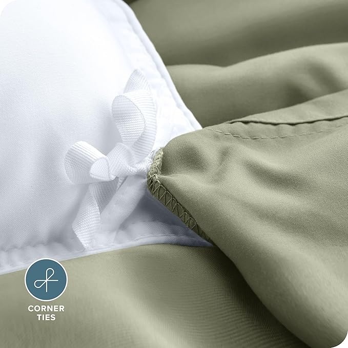 Bare Home Bedding Duvet Cover Oversized King - Premium 1800 Super Soft Collection - Lightweight, Cooling - Soft Breathable Bedding Duvet Cover (Oversized King, Sage)