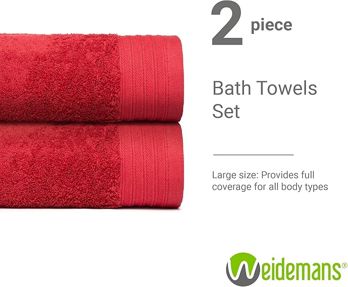 100% Cotton Towels 35" X 70" | Burgundy Towels Set of 2 Ultra Soft and Highly Absorbent Bath Towel Set Cotton, Gym, Hotel, Spa, Machine Washable