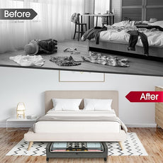 Yecaye Under Bed Storage with Wheels, 2Pack Under Bed Storage Containers, Underbed Shoe Storage Organizer, Rolling Under Bed Metal Drawers for Clothes, Blankets(30.71 x 16.93 x 6.69 in)