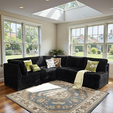 Modular Sectional Sofa,5 Pieces Sectional Couches for Living Room,131X65 L Shaped Cloud Couch with Oversized Convertible Modular Couch for Living Room