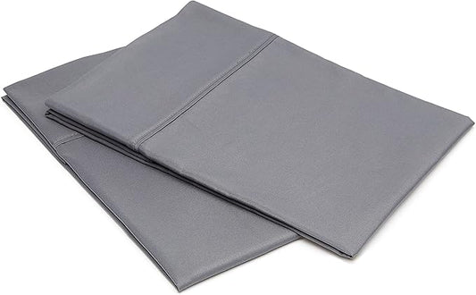 Amazon Basics Standard Pillow Cases Set of 2 - Lightweight, Super Soft Easy Care Microfiber, Dark Gray, 30" L x 20" W, Pillows Not Included