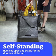 DURASACK Heavy Duty Storage Tote Bag 22-Gallon Rugged Woven Polypropylene Moving Bag, Reusable Self-Standing Design, Holds up to 500 Pounds, Pack of 4, Gray