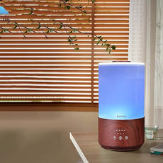 BlueHills Premium 4000 ml Tall Essential Oil Diffuser 4L 4 Liter 50 Hour Run with Remote Timer Aroma Humidifier 1 Gallon Big Capacity High Mist Output for Large Room Lights Dark Wood Grain XL T402