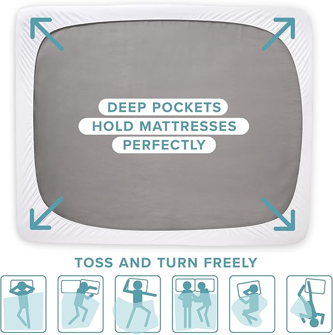 Bare Home Quilted Fitted Mattress Pad (Split Head Flex King) - Cooling Mattress Cover - Easily Washable - Elastic Fitted Mattress Cover - Stretch-to-Fit up to 15 Inches Deep (Split Head Flex King)