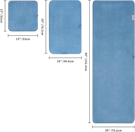 POLYTE Oversize, 60 x 30 in., Quick Dry Lint Free Microfiber Bath Towel Set, 6 Piece (Blue)