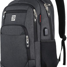 Laptop Backpack,Business Travel Anti Theft Slim Durable Laptops Backpack with USB Charging Port,Water Resistant College Computer Bag for Women & Men Fits 15.6 Inch Laptop and Notebook - Black