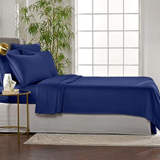 Pure Bamboo Twin Sheets, Genuine 100% Organic Viscose Derived from Bamboo Bed Sheet Set, Luxuriously Soft & Cooling, Double Stitching, 2 Year Quality Promise (Twin, Cobalt Blue)