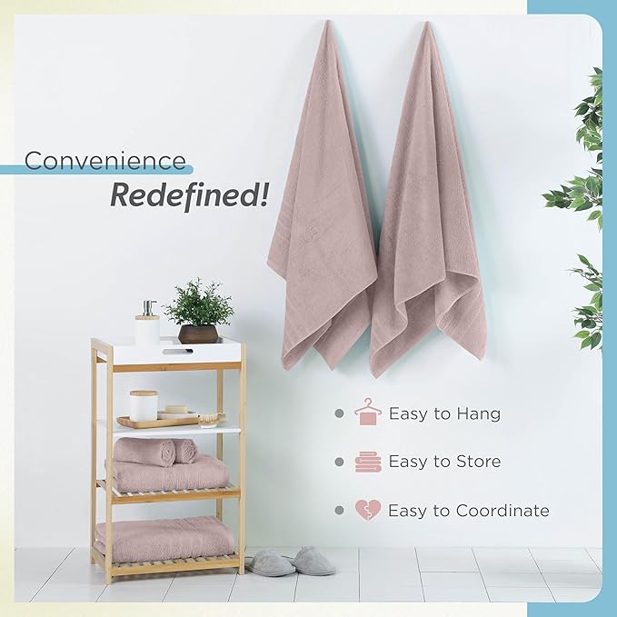 Martex 2-Pack Ultimate Performance Bath Sheet Set – 100% Cotton – 33” x 65” – Extra Large Bath Towels – Versatile – Low-Linting – Supersoft Bathroom Set – Super Absorbent – Easy Care – Crystal Pink