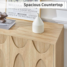 Sideboard Buffet Cabinet with Storage, 31.5” Mid Century Modern Storage Cabinet with Adjustable Shelf and 2 Doors for Dining Room, Living Room,Entry