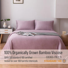 Bella Coterie Luxury Bamboo Viscose 34” Split Top King Size Sheet Set | 1 Fitted Sheet for Sleep Number & Adjustable Beds | 100% Organically Grown | Cooling & Soft | 18” Deep Pocket [Lilac]