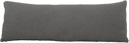 Reafort Ultra Soft Sherpa Body Pillow Cover/Case with Zipper Closure 21"x54" (21"x54" Body Pillow Cover,Charcoal Grey)