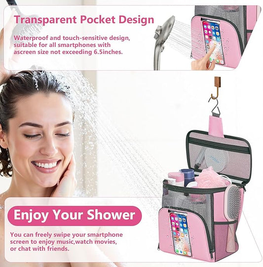 Mesh Shower Caddy Portable Beach Bag College Dorm Room Essentials Tote Bag for Bathroom,Gym,Travel,Camping Quick Dry Hanging Shower Organizer Bags for Women Men College Student