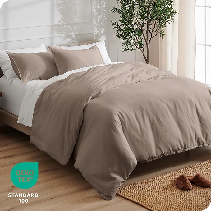 Bare Home Bedding Duvet Cover King Size - Premium 1800 Super Soft Collection - Lightweight, Cooling - Soft Breathable Bedding Duvet Cover (King, Taupe)