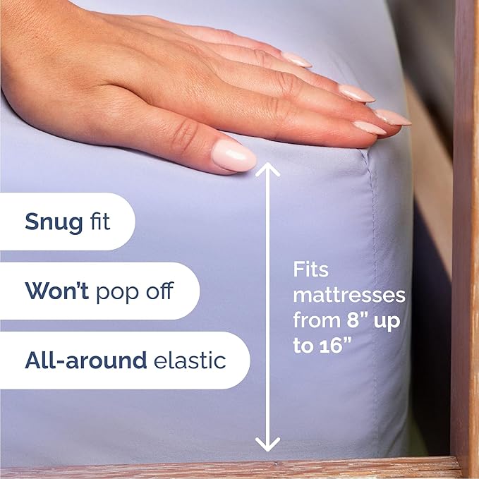 Full 6 Piece Sheet Set - Cooling & Breathable Bed Sheets - Hotel Luxury Bed Sheets for Women, Men, Kids & Teens - Comfy Bedding w/Deep Pockets & Easy Fit - Soft & Wrinkle Free - Full Lavender Sheets
