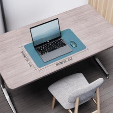 YSAGi Double-Sided Desk Pad, Leather Desk Mat, Eco Cork Desk Pad Protector, Large Mouse Pad for Desk, Waterproof Desk Blotter Pad, Desk Writing Pad for Office Work/Home(23.6