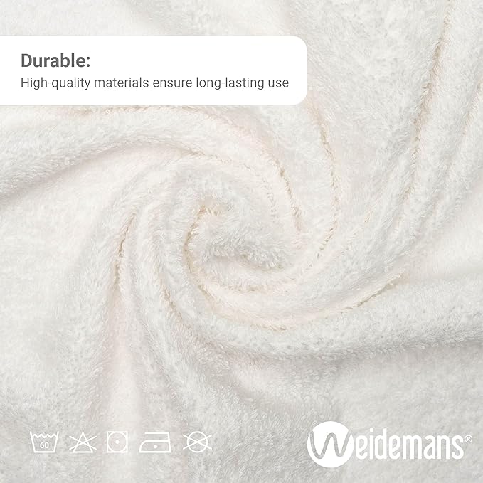 Premium 8 Pieces Towel Set Including 2 Bath Towels 30" x 56", 2 Hand Towels 18" x 30" and 4 Washcloths 13" x 13" - Color: White | Pure Cotton |Machine Washable high Absorbency