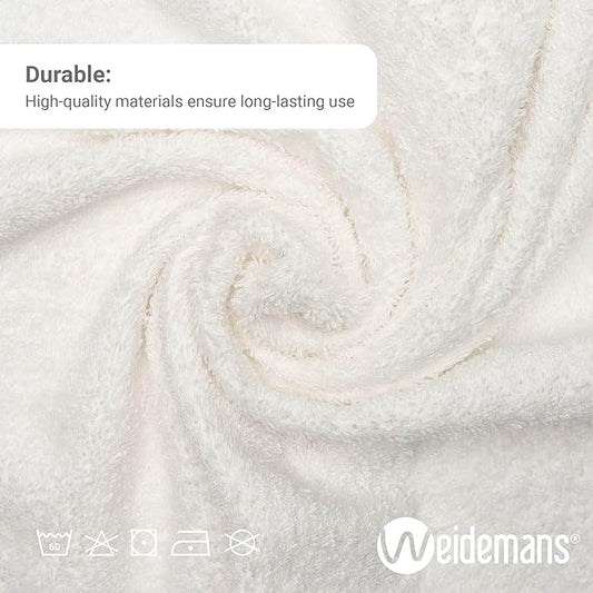 Premium 8 Pieces Towel Set Including 2 Bath Towels 30" x 56", 2 Hand Towels 18" x 30" and 4 Washcloths 13" x 13" - Color: White | Pure Cotton |Machine Washable high Absorbency