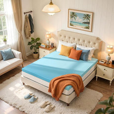 SyMax Twin Mattress Topper, Gel Infused Memory Foam Mattress Topper, Soft Bed Topper Mattress Pads for Bed, Sofa, RV, CertiPUR-US Certified, Blue, 4 Inch