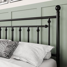 Allewie 14 Inch King Size Metal Platform Bed Frame with Victorian Vintage Headboard and Footboard/Mattress Foundation/Under Bed Storage/No Box Spring Needed/Easy Assembly/Noise Free/Black