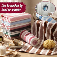 18 Pack Microfiber Bath Towels Bulk 27'' x 60'' Oversized Size Bath Towel Highly Absorbent Extra Large Soft Drying for Shower Beach Winter Salon Sport Gym Party (Stripes,Neutral)